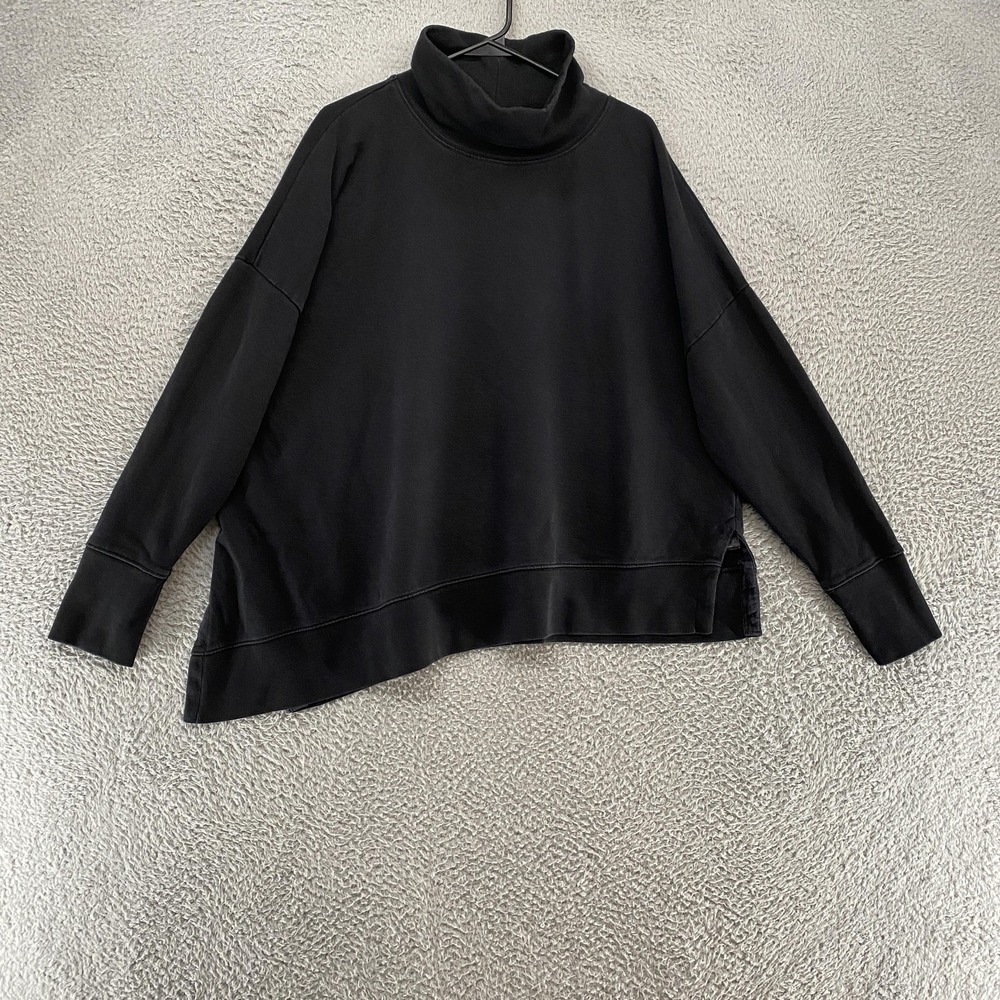 AllSaints Roll Neck Sweatshirt Womens‎ Large Fleece Boxy Roll Neck Asymmetrical